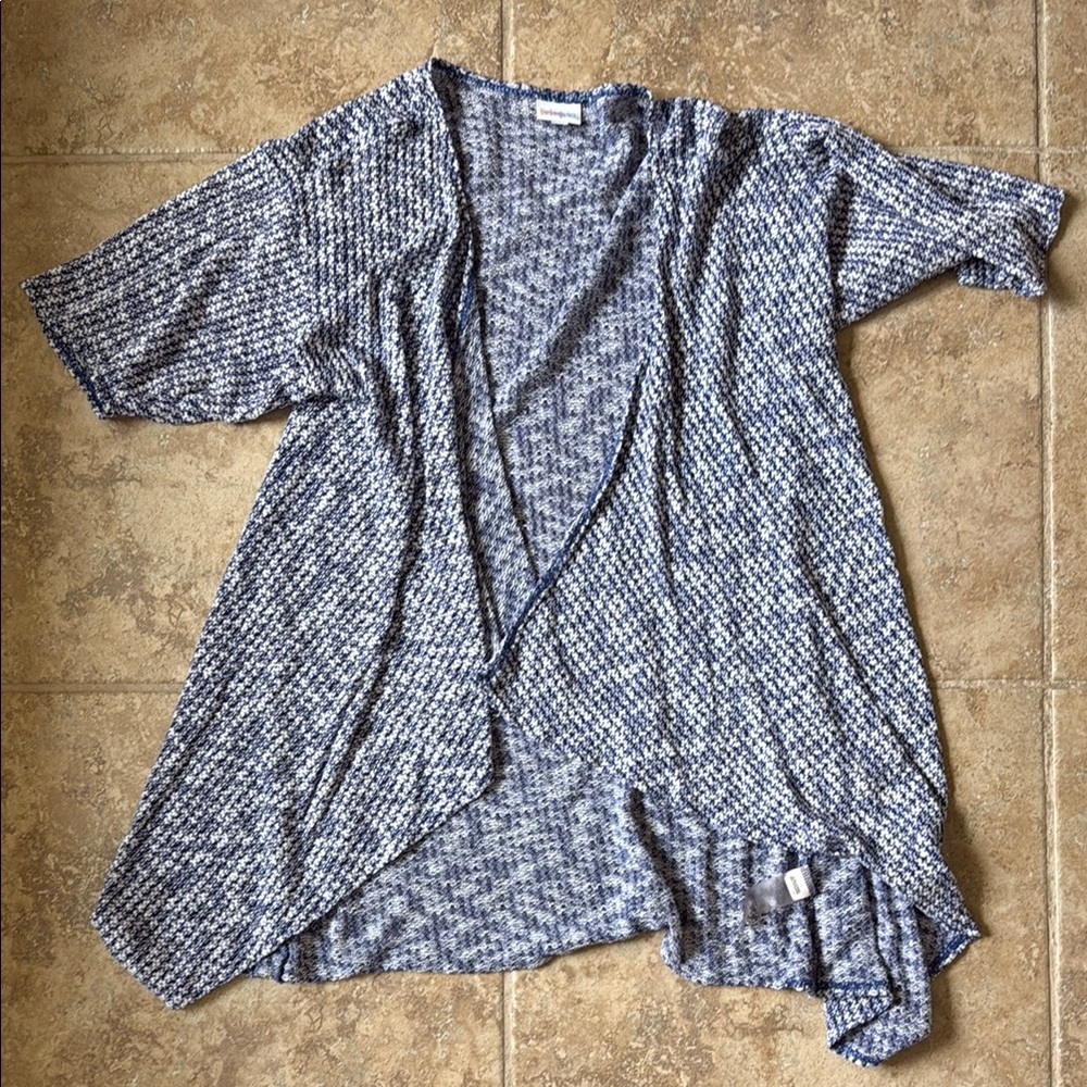 LuLaRoe Navy and White Women's Open Cardigan